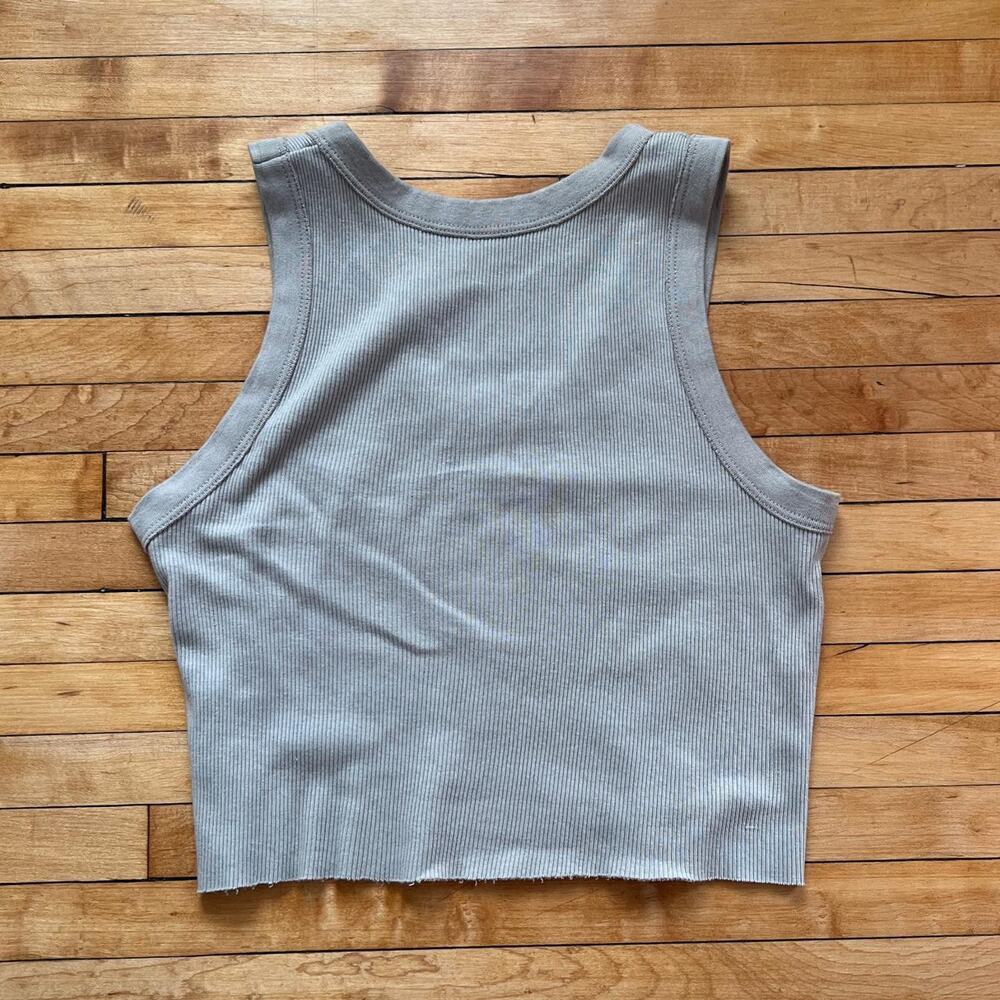 Brandy Melville Connor Tank Top - One Size - Grey/Light Khaki/Taupe Colour - Picture 2 of 3